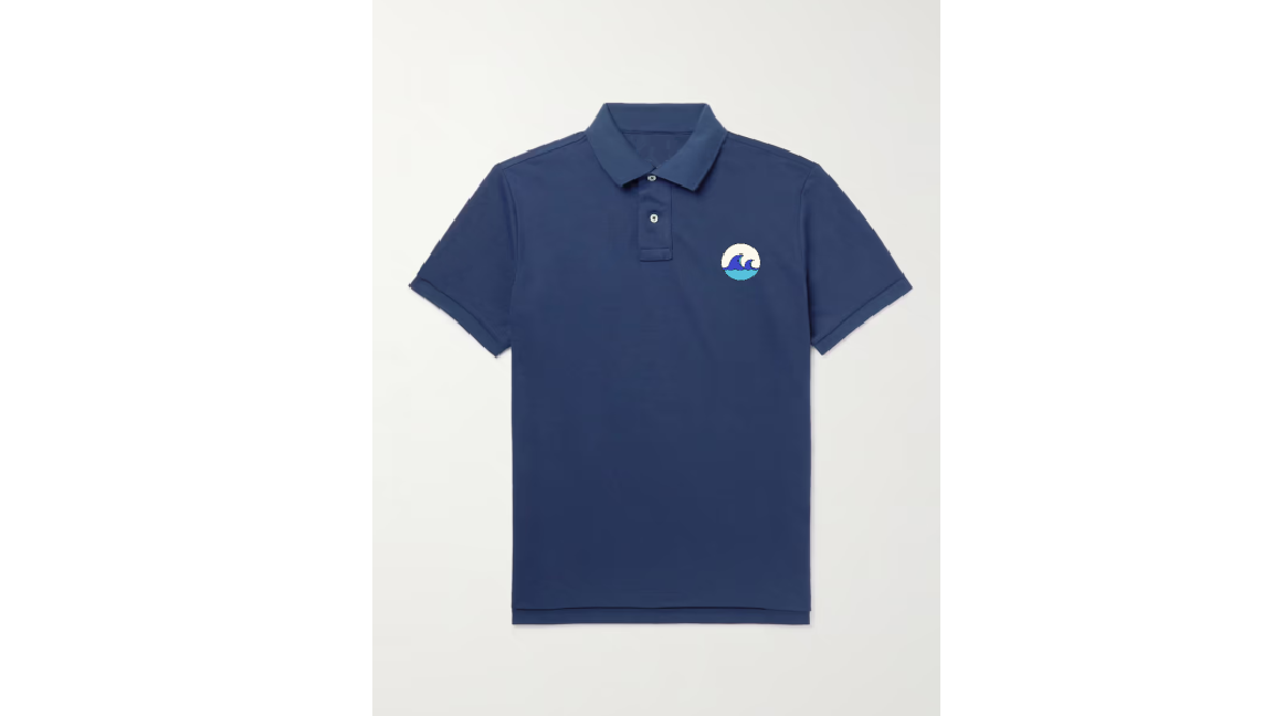 Navy Polo t-shirt with company logo