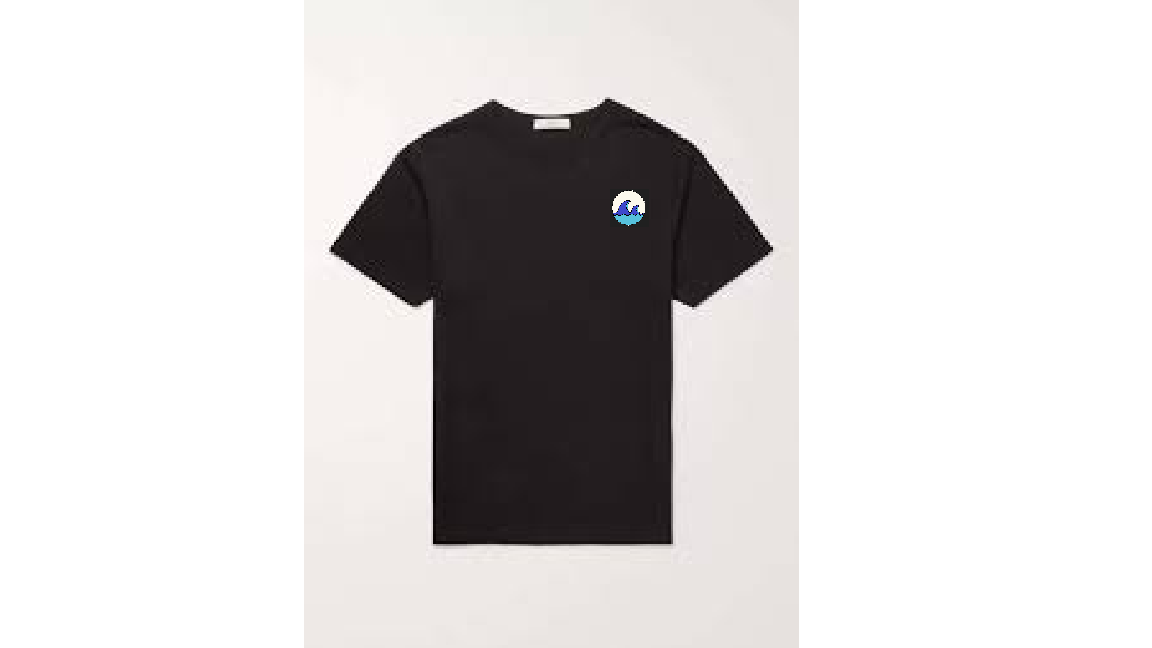 Black t-shirt with company logo