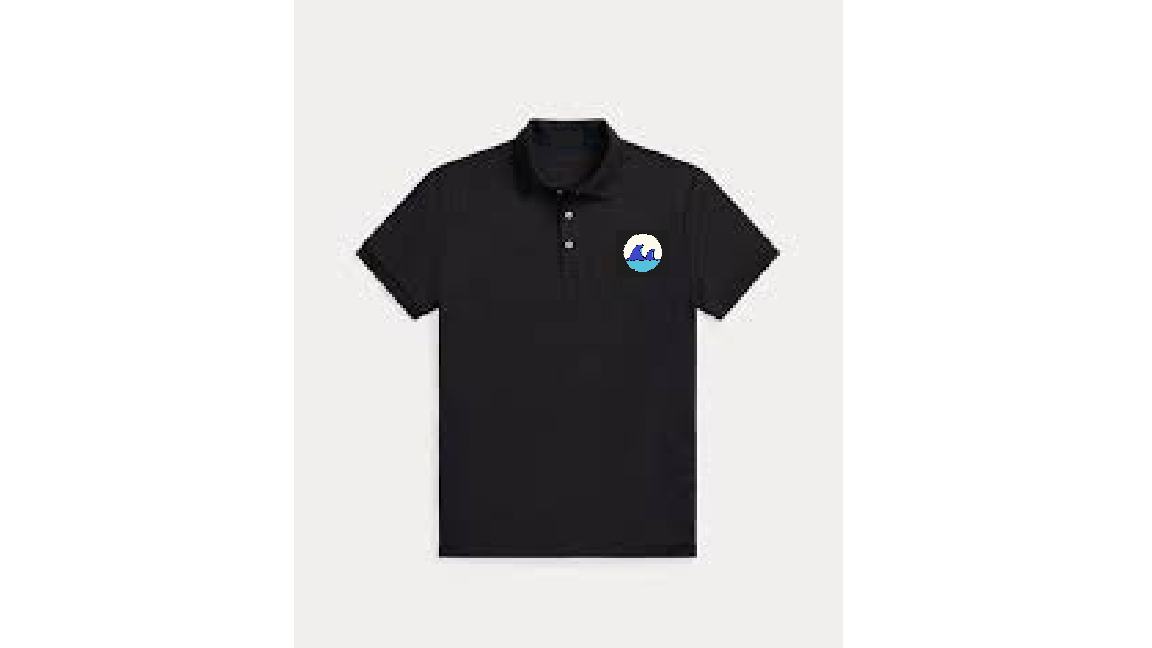 Black Polo t-shirt with company logo