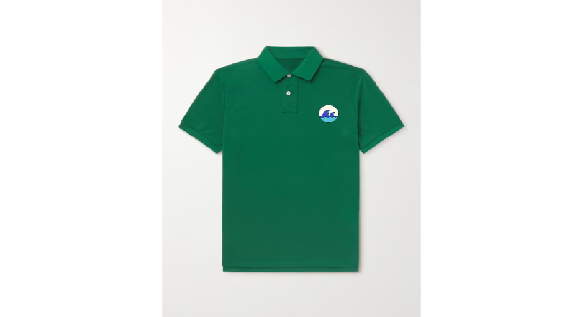 Green Polo t-shirt with company logo