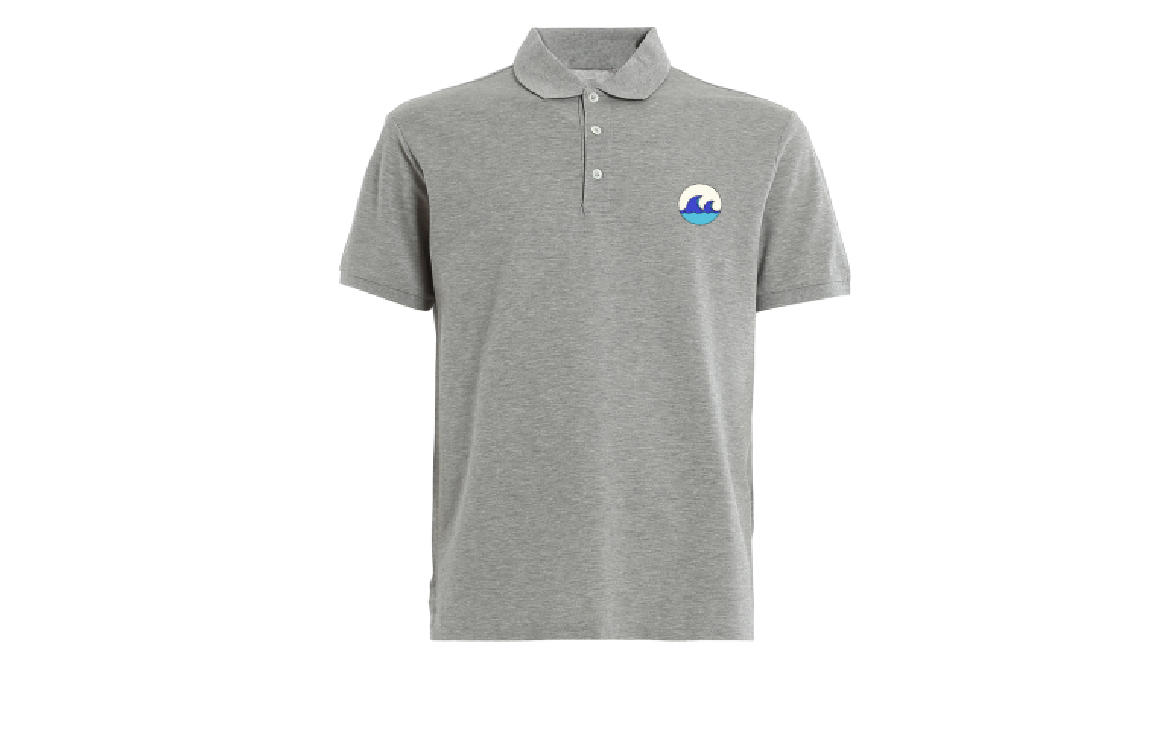 Grey Polo t-shirt with company logo