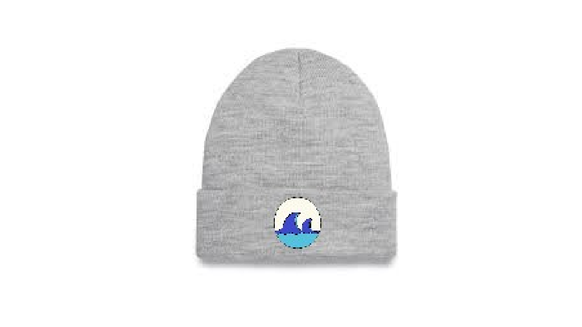 Grey toque with company logo