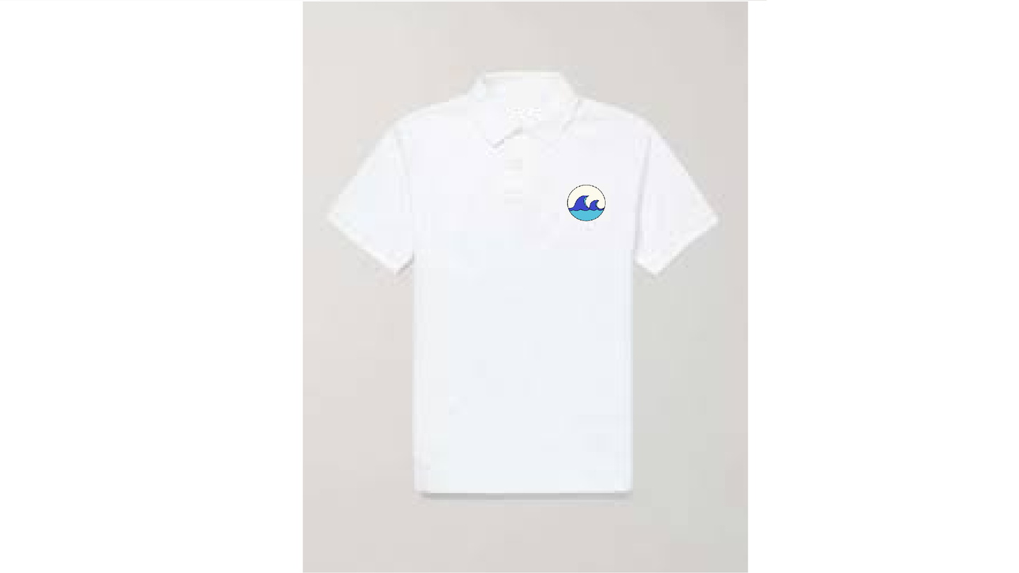 White Polo t-shirt with company logo